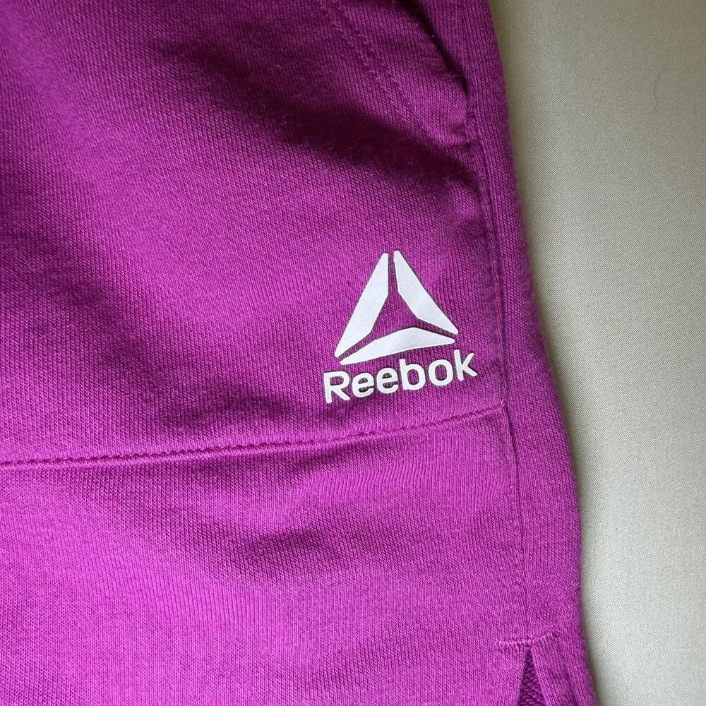 Reebok Womens High Rise Shorts Magenta Fuchsia SZ XXXL Drawstring Cotton Shorts
